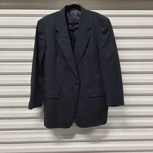 Vintage Hart Schaffner Marx Suit Blazer Men 44R Blue Stripe Sport Coat Wool